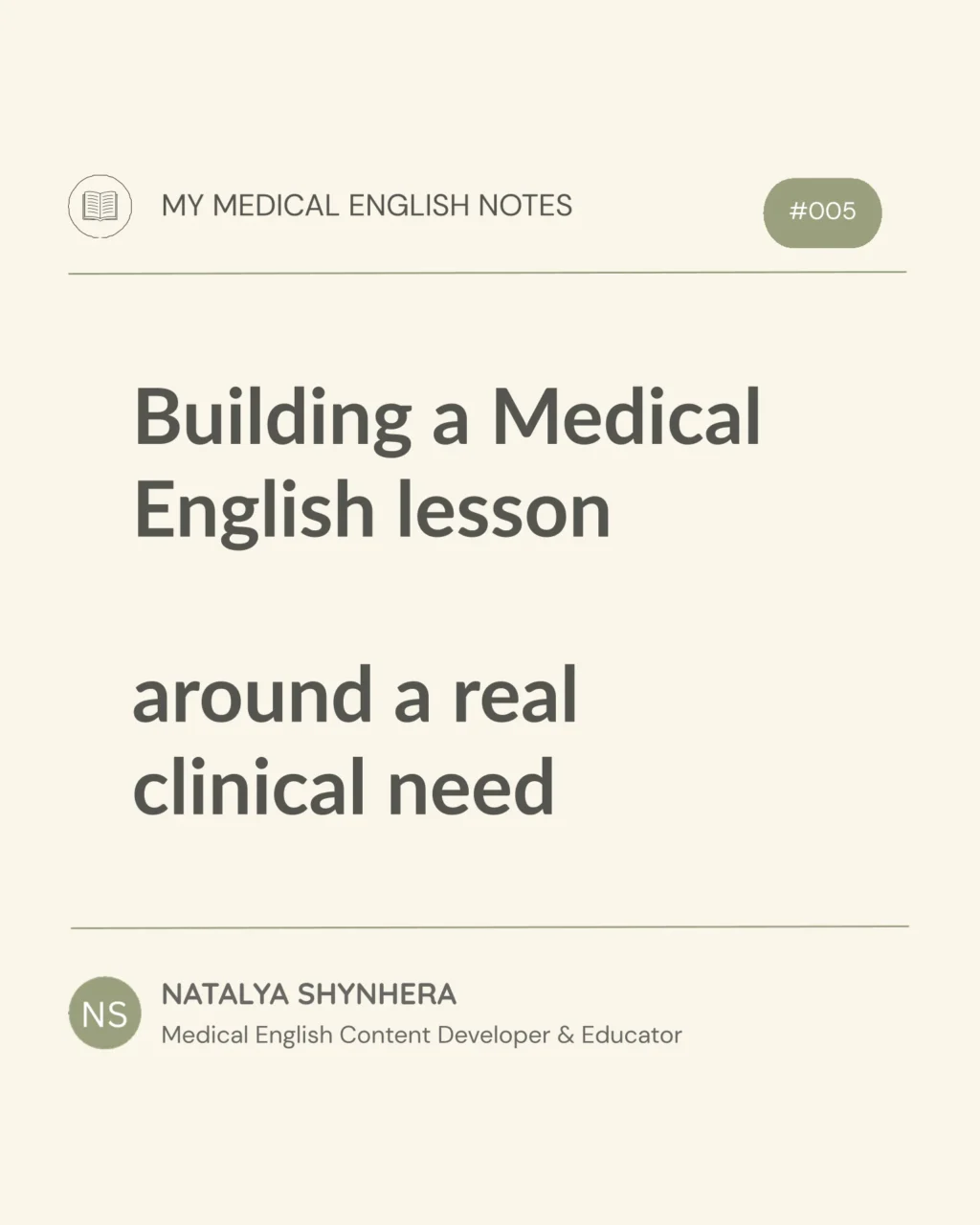 Natalya Shynhera: Using Anemia to Teach Medical English in Real Clinical Practice 1 Natalya Shynhera