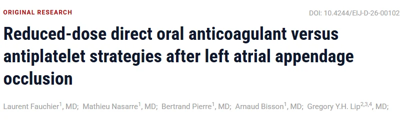 Elad Asher: What Should a Patient Take after Left Atrial Appendage Occlusion? 1 Elad Asher