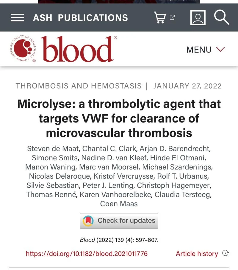 Heghine Khachatryan: An Elegant Example of Precision Thrombolysis - Targeting the Scaffold of Microvascular Thrombosis 1 Heghine Khachatryan