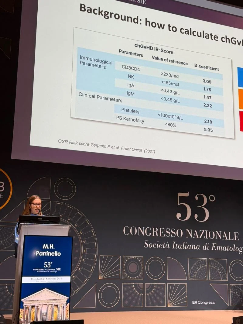 Maria Helena Parrinello: A New Score for Chronic GvHD Risk Assessment at the SIE Congress 1 Maria Helena Parrinello: A New Score for Chronic GvHD Risk Assessment at the SIE Congress