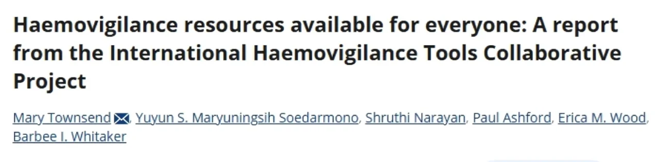 Gopal Patidar: The ISBT Haemovigilance Working Party Sharing Knowledge and Promoting Best Practices
