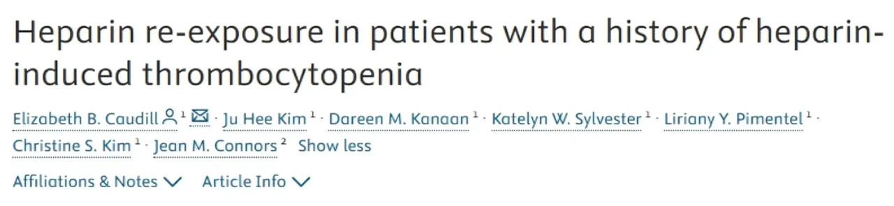 Jean Connors: Safety of Heparin Re-Exposure in Patients with Remote HIT 1 Jean Connors: Safety of Heparin Re-Exposure in Patients with Remote HIT