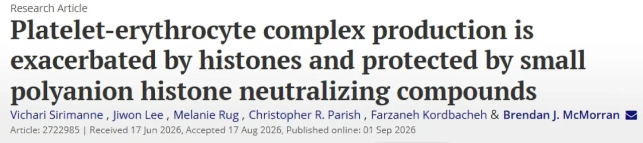 Blocking Histone-Induced Platelet-Erythrocyte Interactions With Polyanions - Platelets Journal