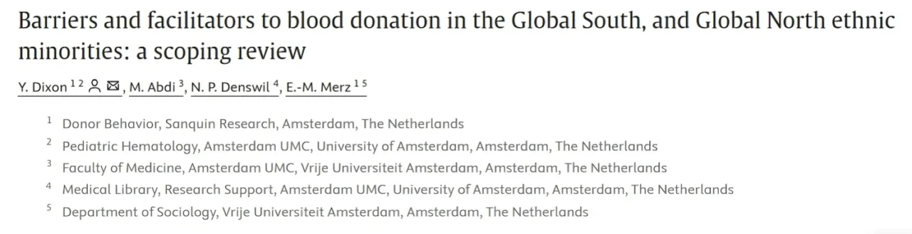 Yara Dixon: Barriers and Facilitators to Blood Donation Across Diverse Populations 1 Yara Dixon: Barriers and Facilitators to Blood Donation Across Diverse Populations