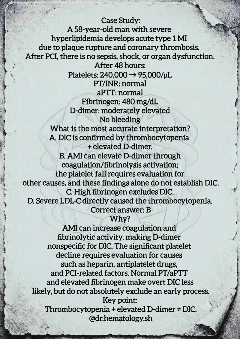 Chaza Alaji: Dyslipidemia, Thrombosis and the DIC Diagnostic Trap