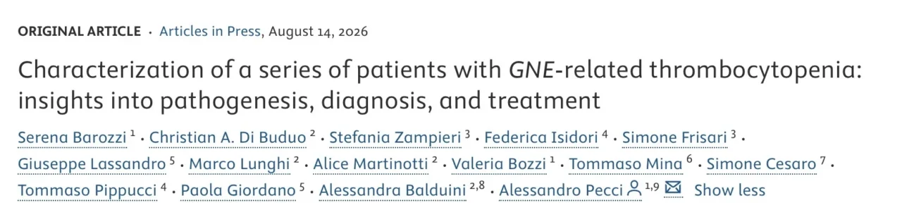 GNE-Related Thrombocytopenia - Novel Findings - JTH
