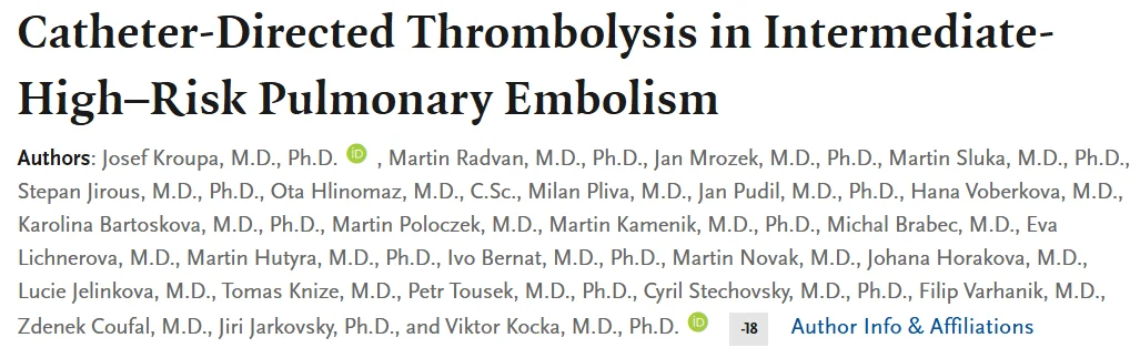 Marcin Kurzyna: New NEJM Trial Evaluates Catheter-Directed Thrombolysis in PE