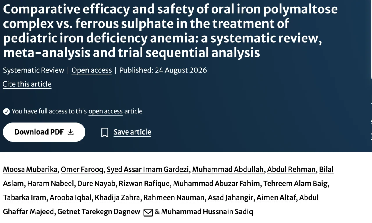 Getnet Tarekegn: Comparing Oral Iron Preparations in Pediatric Iron Deficiency Anemia