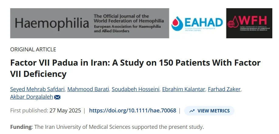 Seyed Mehrab Safdari: Unmasking Factor VII Padua to Prevent Unnecessary Therapy and Thrombotic Risk 1 Seyed Mehrab Safdari