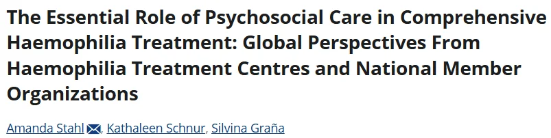 Amanda Stahl: Integrating Psychosocial Care Into Comprehensive Hemophilia Treatment