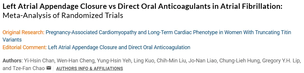 Kemal Karaagac: LAAC vs DOACs in Atrial Fibrillation 1 Kemal Karaagac: LAAC vs DOACs in Atrial Fibrillation