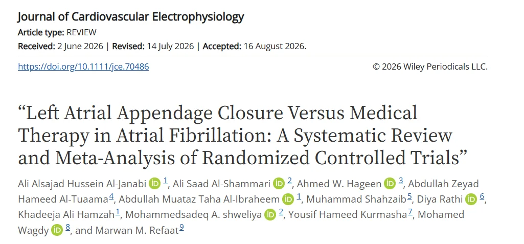 Ali Saad Al-shammari: LAAC vs Medical Therapy for Stroke Prevention in AF 1 Ali Saad Al-shammari