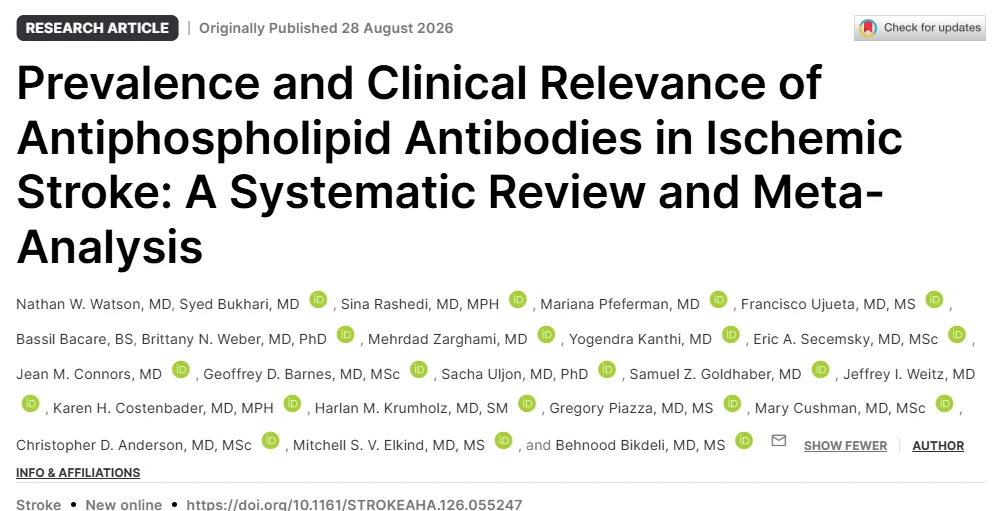 Behnood Bikdeli: Exploring the Role of Antiphospholipid Antibodies in Ischemic Stroke 1 Behnood Bikdeli: Exploring the Role of Antiphospholipid Antibodies in Ischemic Stroke