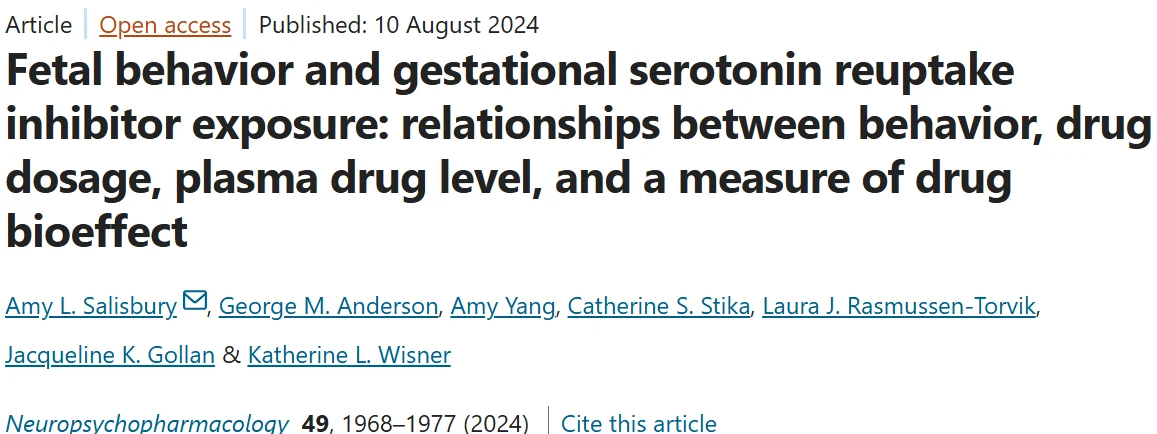 Adam Urato: How SSRIs May Affect Maternal and Fetal Serotonin 1 Adam Urato: How SSRIs May Affect Maternal and Fetal Serotonin