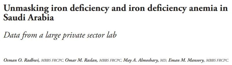 May AlMoshary: A Decade of Iron Deficiency and Anemia Data From Saudi Arabia