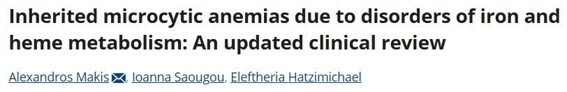 Eleftheria Hatzimichael: A Contemporary Diagnostic Approach to Inherited Microcytic Anemias 1 Eleftheria Hatzimichael: A Contemporary Diagnostic Approach to Inherited Microcytic Anemias