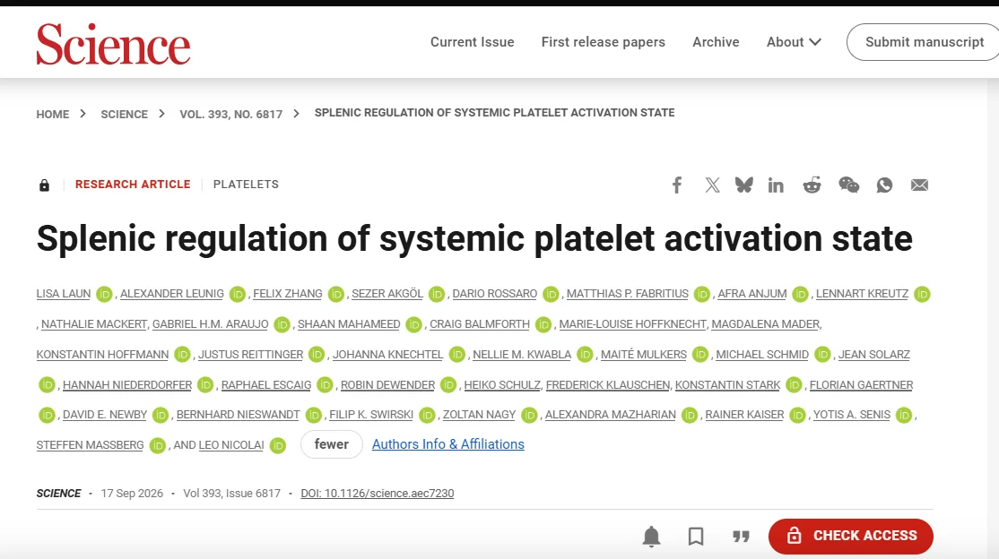 Leo Nicolai։ The Spleen Emerges as a Key Regulator of Thromboinflammation