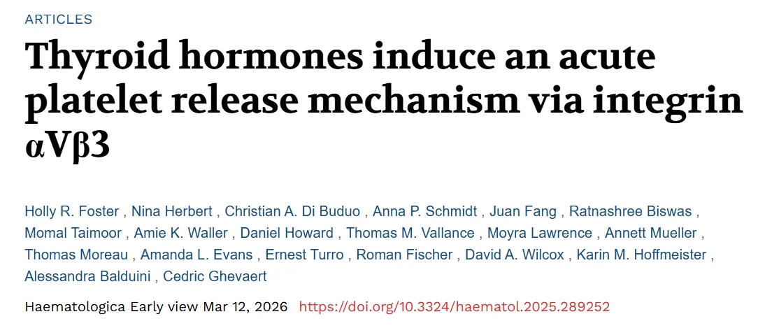 Alan Nurden: Thyroid Hormones as Regulators of Acute Platelet Release 1 Alan Nurden