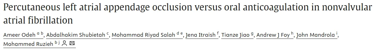 Ash Paul: Comparing Left Atrial Appendage Occlusion and Oral Anticoagulation