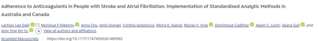 High DOAC Adherence After Stroke - International Journal of Stroke