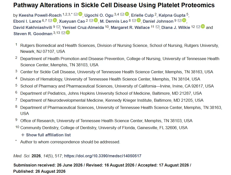 Ugochi Ogu: What Can Platelet Proteomics Reveal about Pain and Neurocognitive Vulnerability in Sickle Cell Disease? 1 Ugochi Ogu
