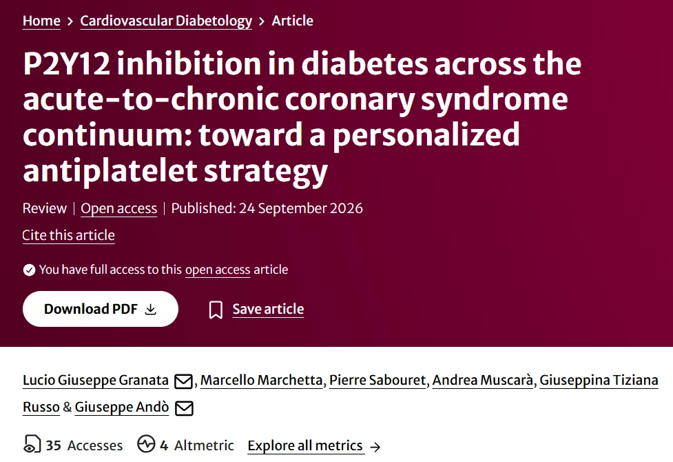 Giuseppe Andò: P2Y12 Inhibition in Diabetes - A Personalized Approach