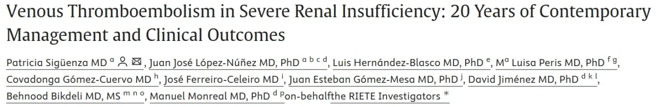 Manuel Monreal: Acute VTE in Patients With Severe Renal Insufficiency