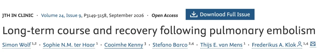 Understanding Recovery After Pulmonary Embolism - ISTH