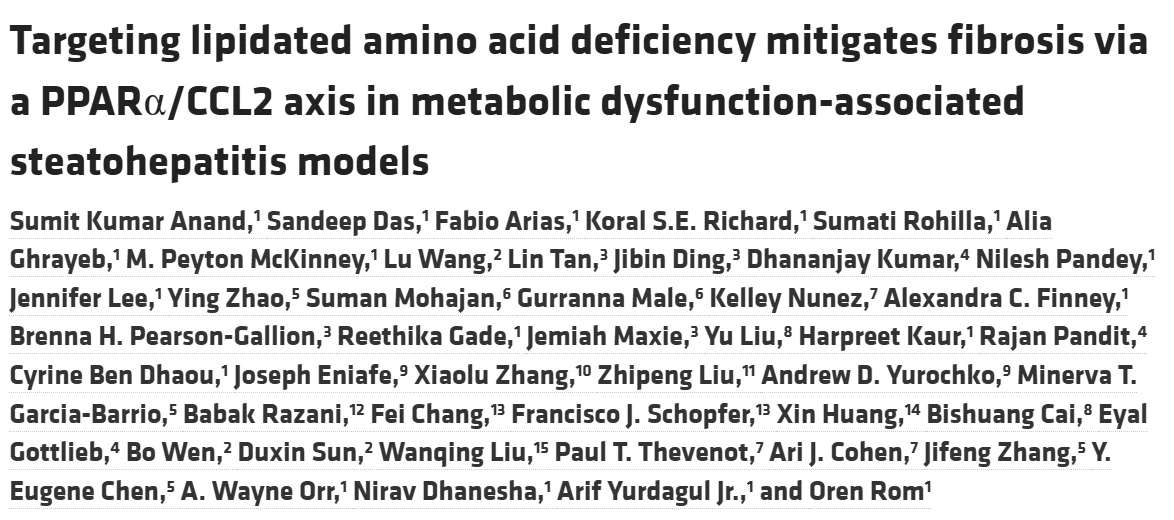 Oren Rom: Connecting Amino Acid and Lipid Metabolism in MASH