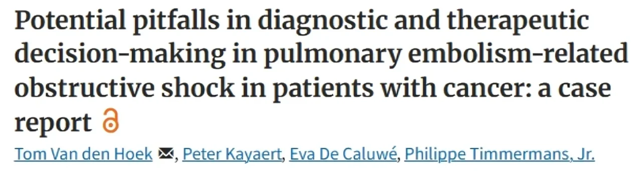 Tom Van den Hoek: Warburg Effect Mimicking Refractory Shock in Cancer-Associated PE 1 Tom Van den Hoek: Warburg Effect Mimicking Refractory Shock in Cancer-Associated PE