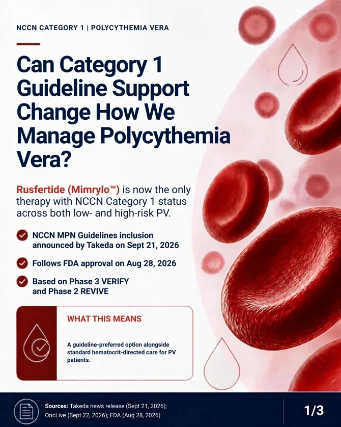Kanchan K Banerjee: Rusfertide Earns NCCN Category 1 Recommendation for Polycythemia Vera
