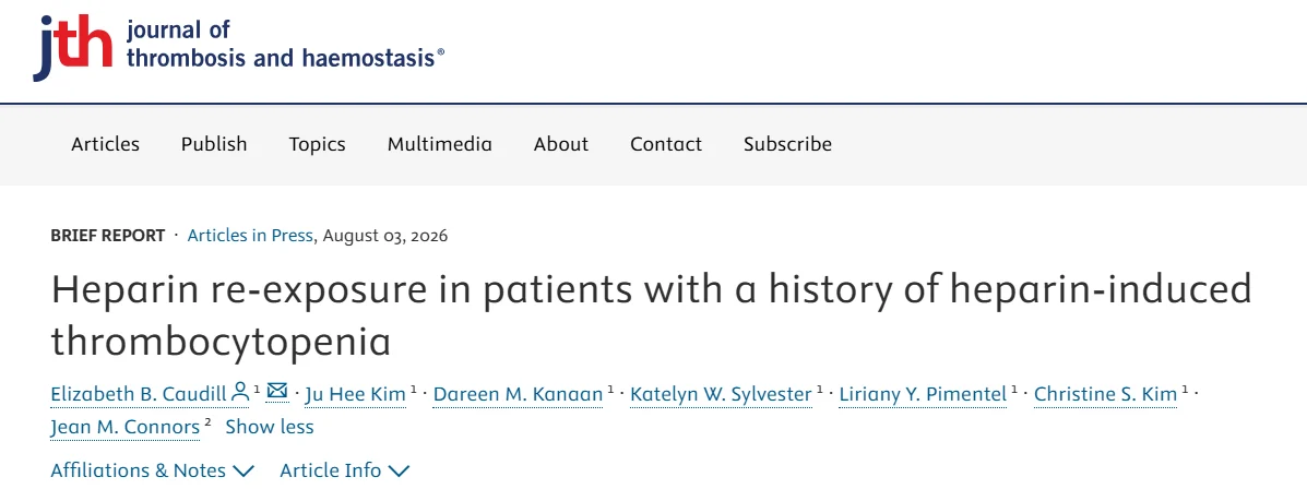 Re-exposing Patients to Heparin After Heparin-Induced Thrombocytopenia - JTH