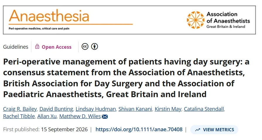 Ana Pedrero Gil: Peri-operative Management of Patients Undergoing Day Surgery