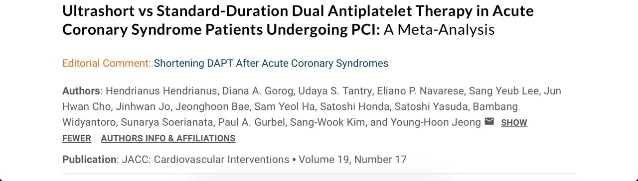 Alejandro González Veliz: Ultrashort DAPT After PCI May Reduce Bleeding Without Increasing Overall Ischemic Events