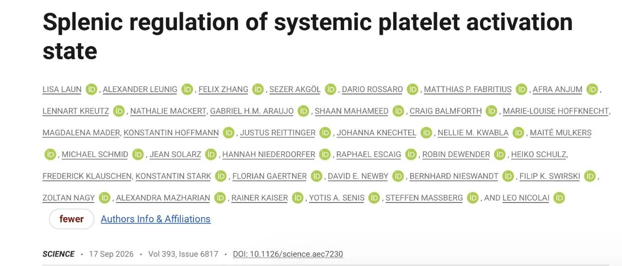 Leo Nicolai: Activated Platelets Get Trapped in the Spleen During Thrombosis