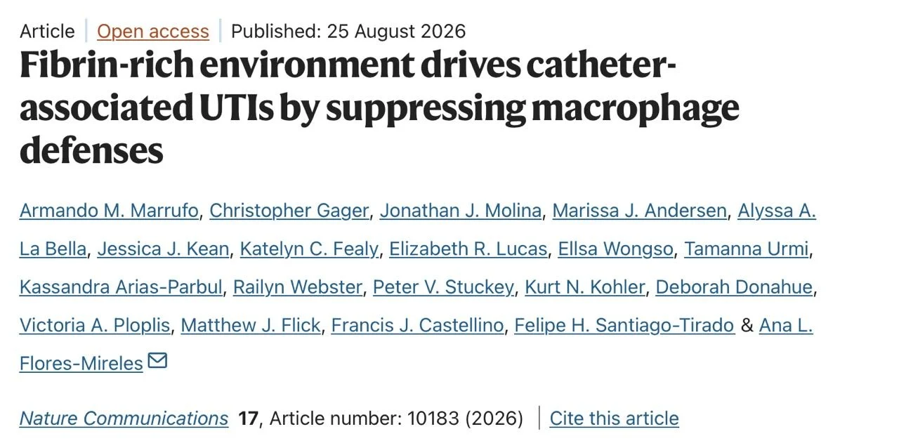 Ana Lidia Flores-Mireles: Fibrin Suppresses Macrophage Defenses in Catheter-Associated UTIs 1 Ana Lidia Flores-Mireles: Fibrin Suppresses Macrophage Defenses in Catheter-Associated UTIs