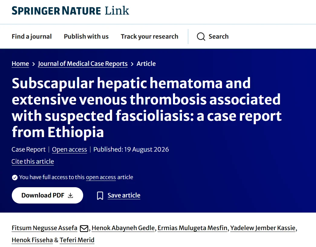 Fitsum Negusse Assefa: Fascioliasis With Hepatic Hematoma and Extensive Venous Thrombosis