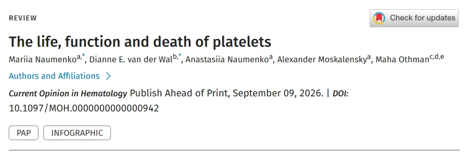 Maha Othman: The Life, Function and Death of Platelets