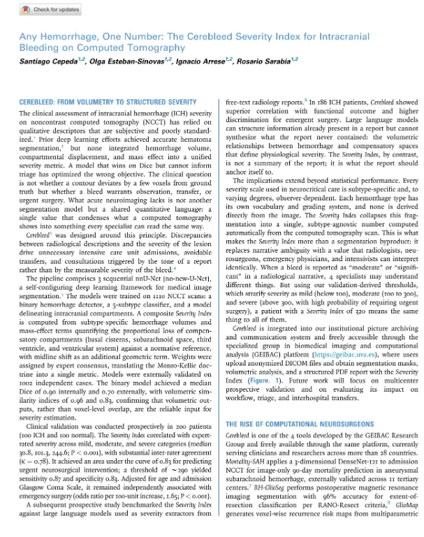 Santiago Cepeda Chafla: CereBleed Simplifies Brain Hemorrhage Assessment