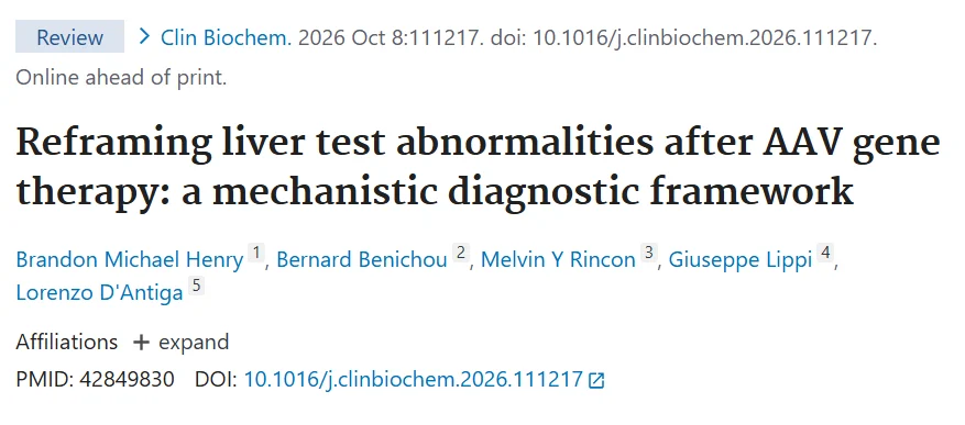 Giuseppe Lippi։ Understanding Liver Test Abnormalities After AAV Gene Therapy