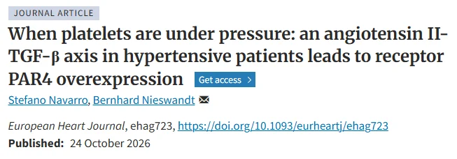 Stefano Navarro: Hypertension Reprogrammes Megakaryocytes and Increases Platelet Responsiveness to Thrombin 2 Stefano Navarro: Hypertension Reprogrammes Megakaryocytes and Increases Platelet Responsiveness to Thrombin