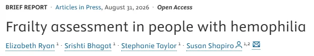 Assessing Frailty in Adults With Hemophilia - JTH 1 JTH