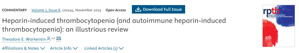 Francisco Chacón-Lozsán: Heparin-Induced Thrombocytopenia - When an Anticoagulant Triggers Thrombosis 3 Francisco Chacón-Lozsán: Heparin-Induced Thrombocytopenia - When an Anticoagulant Triggers Thrombosis