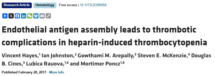 Francisco Chacón-Lozsán: Heparin-Induced Thrombocytopenia - When an Anticoagulant Triggers Thrombosis 4 Francisco Chacón-Lozsán: Heparin-Induced Thrombocytopenia - When an Anticoagulant Triggers Thrombosis