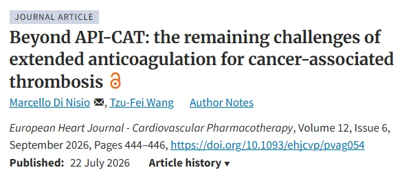 Bianca Rocca: Beyond API-CAT - Who Should Continue Anticoagulation, And for How Long? 1 Bianca Rocca