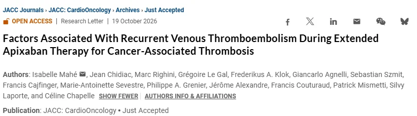 Sebastian Szmit: Congratulations to Isabelle Mahé on Her New Cardio-Oncology Paper 1 Sebastian Szmit