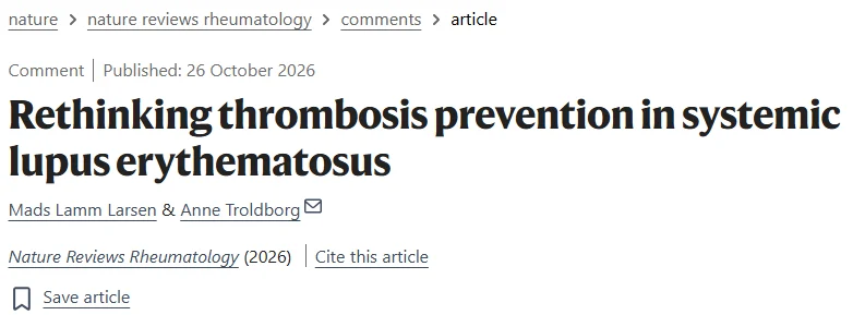 Anne Troldborg: Preventing Thrombosis in SLE Before the First Event 1 Anne Troldborg