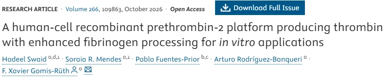 Hadeel Swed: My First First-Author Publication in Thrombosis Research 1 Hadeel Swed