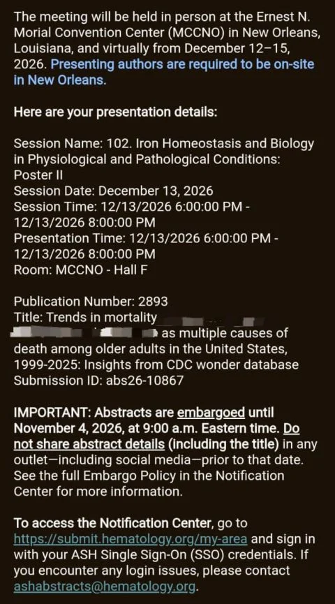 Muhammad Abubakar: New Study on Iron Biology to Be Presented at ASH 2026 and Published in Blood 1 Muhammad Abubakar