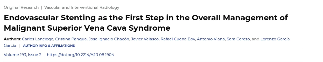 Francisco Chacón-Lozsán: Superior Vena Cava Syndrome - Understanding the Physiology, Diagnosis and Management